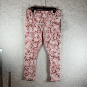 Harmony Balance‎ Yoga Pants Women's XL Pink Floral Polyester Elastic Waist 7057